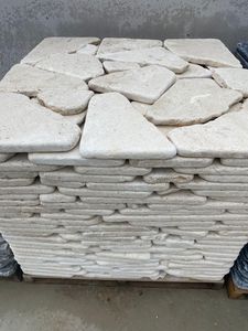 2025 <strong>White</strong> Marble &amp; Light <strong>Travertine</strong> Outdoor Garden Steps Flagstone Irregular Sizes Crazy Paving Stone Driveway Made in Turkiye - Product Image 3