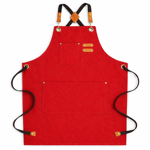 Classic Sleeveless Bib <b>Apron</b> Canvas Adjustable Waist Cooking with Pockets Water Resistant Brown - Product Image 6