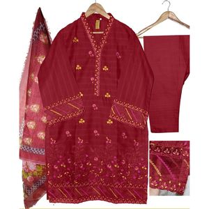 Traje Formal FUNOOSH Bloom de 3 Piezas, Salwar Kameez de Algodón, Cómodo y Elegante - Product Image 6