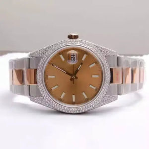 Reloj de Pulsera de Lujo con Diamantes Moissanite, Diseño Hip Hop, Personalizado, Original, con Esfera Marrón, Calidad Premium, Solo para Hombre - Product Image 1