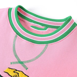 Sudadera de Forro Polar con Cuello Redondo para Hombre, Personalizada con Bordado Chenille de la Fraternidad Aka Pink, Transpirable, de Poliéster/Algodón, Talla Grande - Product Image 5