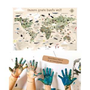 Alfombrilla de Escritorio con Mapa del Mundo para Niños, Versión Beige, 60x40 cm, para el Aprendizaje y la Creatividad - Product Image 3