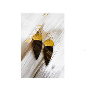 Pendiente de cuerno de búfalo de agua y latón de nuevo diseño/Joyería de pendiente/pendiente de moda de cuerno a granel diseño de aspecto simple - Product Image 1