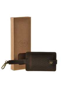 Étiquette d'identification de bagage de voyage personnalisée étiquette de bagage en cuir Saffiano véritable avec LLT-0042B de ligne en relief - Product Image 6