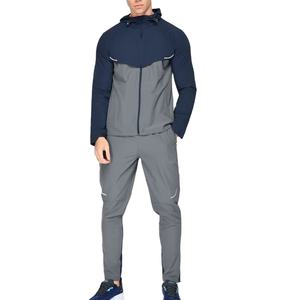 Survêtement coupe-vent pour hommes conçu sur mesure en gros avec veste à glissière ensemble de pantalons matériel léger pour le jogging de gymnastique 2026 - Product Image 1