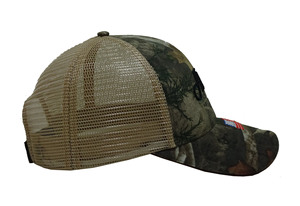 Sombrero de camionero de tela de malla/algodón de perfil medio estructurado ajustable de alta calidad con ala curvada de 6 paneles con logotipo personalizado de estilo deportivo - Product Image 3