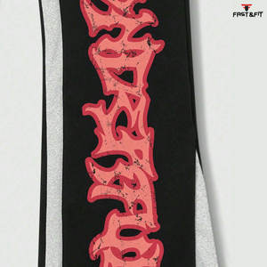 Pantalons amples personnalisés pour hommes Joggers de couleur unie Pantalons de survêtement Pantalons de survêtement évasés avec impression numérique de logo Pantalons pour hommes - Product Image 4