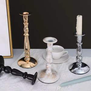 Centres de table de mariage église décorative bougeoir rond en métal bougeoir en acier inoxydable bougeoir - Product Image 3