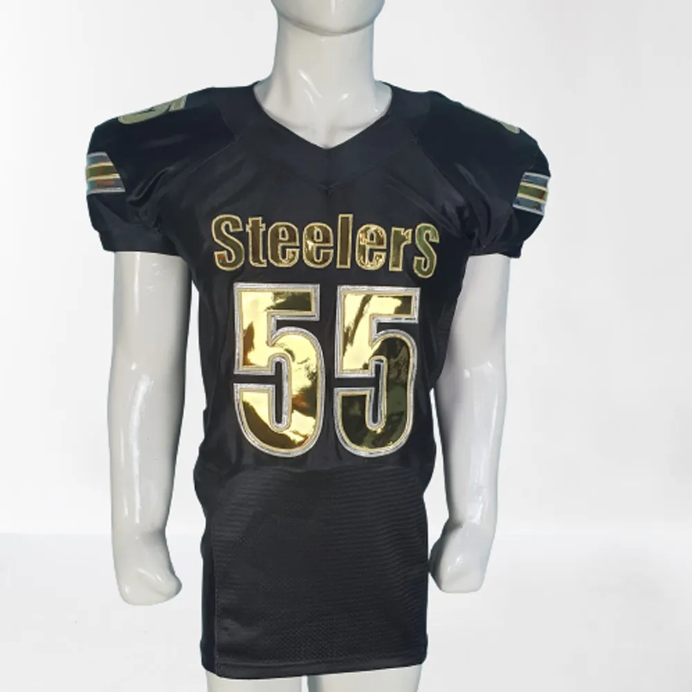 Custom College Sublimation Adult Tackle Twill Youth Jerseys Kits Costumes Practice American Football Uniform Reflective Number