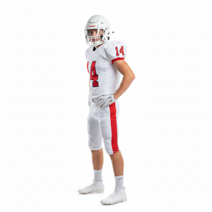 Uniforme de football américain personnalisable pour hommes, taille XL, vêtements de sport personnalisés, comprenant un maillot respirant, un pantalon, un haut à manches courtes - Product Image 3