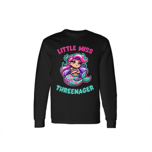 Camiseta de manga larga de princesa sirena para niña pequeña de 3 años, regalo promocional para el tercer cumpleaños - Product Image 2