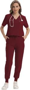 Venta al por mayor de uniformes médicos de talla grande unisex conjuntos de pantalones Jogger algodón poliéster aguja sin costuras detección Médicos Enfermeras Hospital - Product Image 4