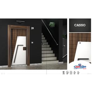 ABSDOOR CASSO Portes d'entrée en bois et acier de style moderne, durabilité durable, touche élégante, villa, hôtel, directement de l'usine - Product Image 2