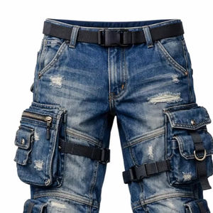Pantalones Vaqueros de Mezclilla para Hombre, Primavera-Otoño 2026, Oferta, Logotipo Personalizado, 100% Algodón, Azul, Corte Recto, Holgados, Multibolsillos, Pantalones de Trabajo - Product Image 3
