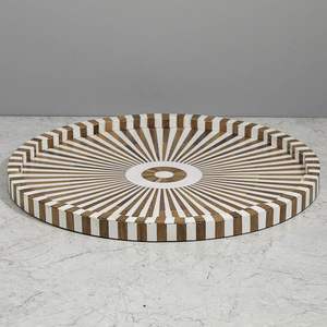 ถาดใส่กระดูกฝังลายใบไม้หรูหราถาดเสิร์ฟสำหรับโต๊ะกาแฟถาดเสิร์ฟจากอินเดีย - Product Image 5