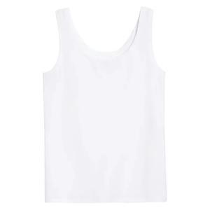 À la mode nouveau Style vêtements d'été respirant sans manches femmes débardeur Logo personnalisé blanc 100% coton femmes débardeurs 2025 - Product Image 5