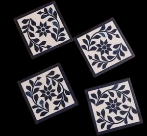 Sous-verres de thé en pierre incrustée d'os de style luxe et vadrouille et bureau d'hôtel à domicile de meilleure qualité et à utiliser d'Inde - Product Image 1