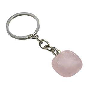 Best Quality Natural Mahogany Obsidian Tumbled Stone Keychain Polished Feng Shui Healing Crystal Key <b>Ring</b> for <b>Stress</b> Relief Love - Product Image 4