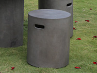 Tabouret rond moderne en béton fibré gris, imperméable, pour l'extérieur, tabouret d'appoint pour le jardin, pour les meubles de patio