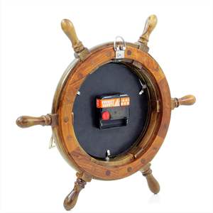 Wholesale Collectible <b>Wooden</b> Ship Wheel Brass Strips Eco-Friendly Wall-Mounted Nautical Gift Home Decoration Ornament - Product Image 5