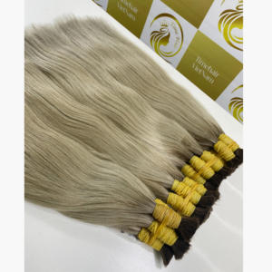 Extensions de cheveux vietnamiens de haute qualité, couleur blonde, 60 cm, 100% cheveux humains vierges Remy, à bandes adhésives, double épaisseur, pour stock blond. - Product Image 4