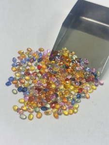Piedras preciosas de zafiro natural multicolor, corte ovalado, estilo Bangkok tailandés, 3x4mm, 4x5mm, 3x5, 4x6 - Product Image 3
