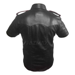 Chemise en cuir de haute qualité pour hommes, couleurs personnalisées, col haut, motif imprimé, taille plus, état neuf, vente en gros - Product Image 2