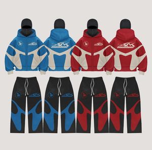 Survêtement baggy streetwear en molleton de coton Ensemble de cagoule de jogging vieilli Personnalisé DTG Masque lourd délavé à l'acide Survêtement pour hommes - Product Image 1