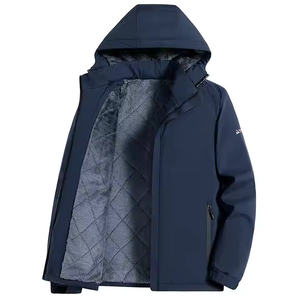 Veste formelle d'hiver pour homme avec isolation élevée, tissu denim imperméable et coupe-vent - Product Image 5