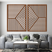 Décoration murale rectangulaire moderne en MDF découpé au laser, écologique et très vendue, pour salon et maison, avec taille et couleur personnalisables