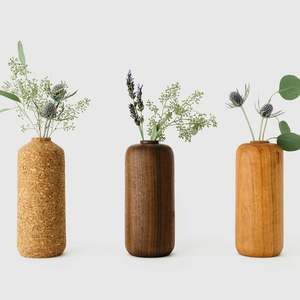 Jarrón de madera artesanal para flores frescas, macetas decorativas para centro de mesa de oficina en casa, estilo interior moderno - Product Image 1