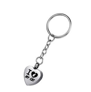 I Love My Cat Memorial Keepsake Heart Urn Llavero Joyería de cremación para cenizas Siempre para unisex hombre mujer Tamaño personalizado - Product Image 5