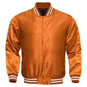 Chaqueta Bomber Deportiva Ligera Personalizada de Fábrica con Logotipo, Chaqueta Universitaria de Satén con Letras de Béisbol, Chaqueta Varsity de Seda para Hombre - Product Image 4