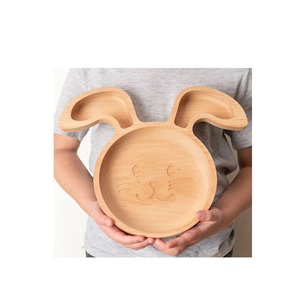 Assiette panda en bois pour plateaux utilisation au restaurant de fête pour dessert en bois poli foncé assiette alimentaire - Product Image 3