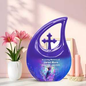 Urna artesanal para cenizas humanas | Recuerdo conmemorativo Premium | Caja de urna de latón para adultos Premium - Product Image 3