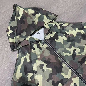 Sudadera con Capucha Corta con Estampado de Camuflaje, Estilo Cuadrado, Invierno, 100% Algodón, Gruesa, Unisex, con Cremallera, Envío Personalizado DDP DHL - Product Image 2