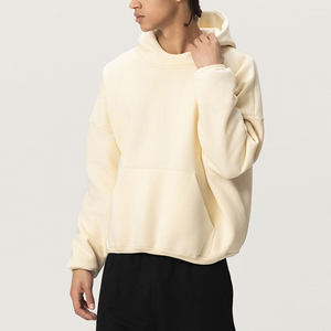 Sweat à capuche Boxy à la mode coton mélangé poids lourd goutte épaule pull à capuche Streetwear pour tenue décontracté - Product Image 2