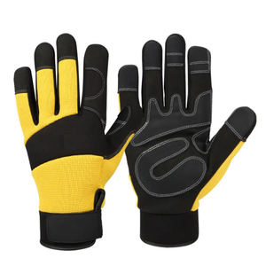Vente en gros Gants de sécurité en cuir de vache jaune et noir pour l'assemblage de mécaniciens - Product Image 4