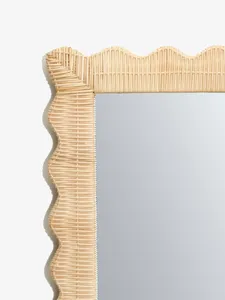 Miroir mural en rotin classique naturel festonné Miroir mural décoratif en osier pour la décoration de la chambre ou du salon Fabriqué au Vietnam - Product Image 3