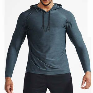 Envío Directo de Fábrica. Camiseta Deportiva con Capucha para Hombre, de Secado Rápido, Absorbente de Sudor, de Manga Larga - Product Image 4