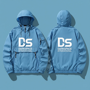 Veste coupe-vent légère à capuche de haute qualité pour hommes respirant à séchage rapide confortable col montant Service OEM pour l'hiver - Product Image 6