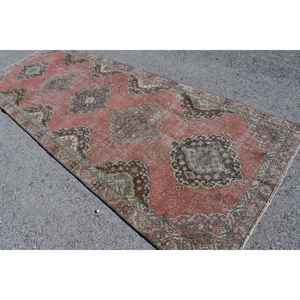 Alfombra Turca de 4.3x12 pies, Alfombra Vintage de Camuflaje Rojo - Product Image 4