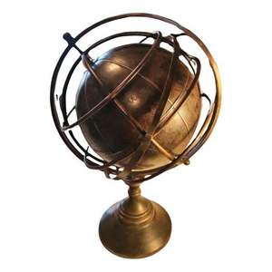 Armillary ทองเหลืองที่ได้รับแรงบันดาลใจจากมรดกทางทะเลที่มีทรงกลมวงแหวนและเข็มทิศที่เน้นสำหรับสำนักงานการศึกษาหรือบ้านชายฝั่งทะเล - Product Image 5