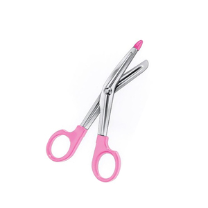 Ciseaux manuels universels côté coudé 1 lame sonde pointue 145 mm 5.34 "poignée en plastique ciseaux utilitaires en acier inoxydable - Product Image 4