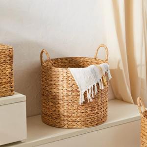 Multipurpose round woven water hyacinth <b>basket</b> Handmade Storage <b>Basket</b> Wholesale eco-friendly Made in Vietnam - Product Image 1