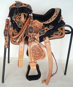 Vente en gros de selle de cheval occidentale, baril, selle creuse avec ensemble assorti, selle de cheval légère, équipement de cheval - Product Image 3