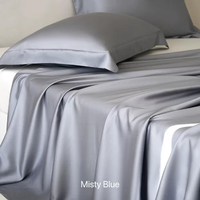 Vente en gros de draps de lit de luxe en lyocell personnalisés multi-tailles en fibre de bambou de couleur ensemble de literie d'hôtel à texture soie écologique