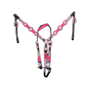 Conjunto ecuestre de cuero de vaca 100% hecho a medida de calidad superior pintado a mano Western Headstall Nylon Breast Collar Direct - Product Image 1