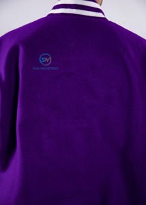 Veste pour homme de marque personnalisée 2025, nouvelle collection, broderie de patch, style universitaire, manches en cuir de baseball, vente chaude - Product Image 5