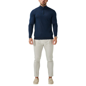 Respirant hommes Cardigan pull tricoté chaud hiver homme pull couleur unie pull à glissière en différentes tailles - Product Image 1